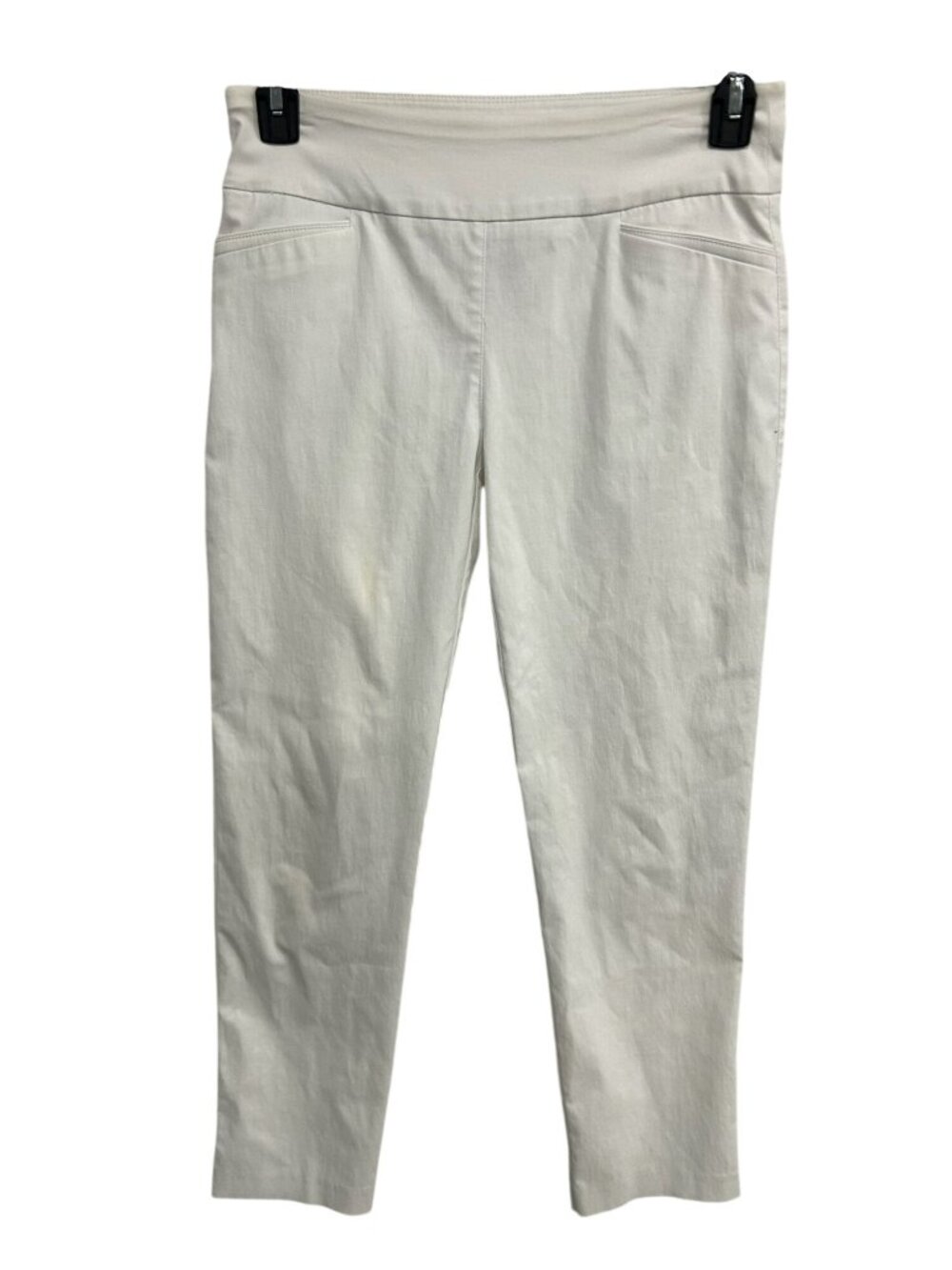 Attyre New York 6 White Stretch Ankle Pants Rayon Blend Minimalist Clean Girl